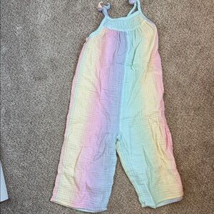 Target Pastel Rainbow Tie-Strap Cotton Jumpsuit
